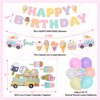 72Pcs Ice Cream Birthday Party Decorations for Girls Kids, Pastel Ice Cream Balloon Garland Arch Kit First Two Sweet Birthday Banner Foil Sprinkle Long Twist Balloons Cupcake Toppers Party Supplies