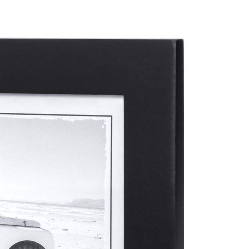 Malden Double Horizontal 4x6 Picture Frame - Wide Real Wood Molding, Real Glass - Black