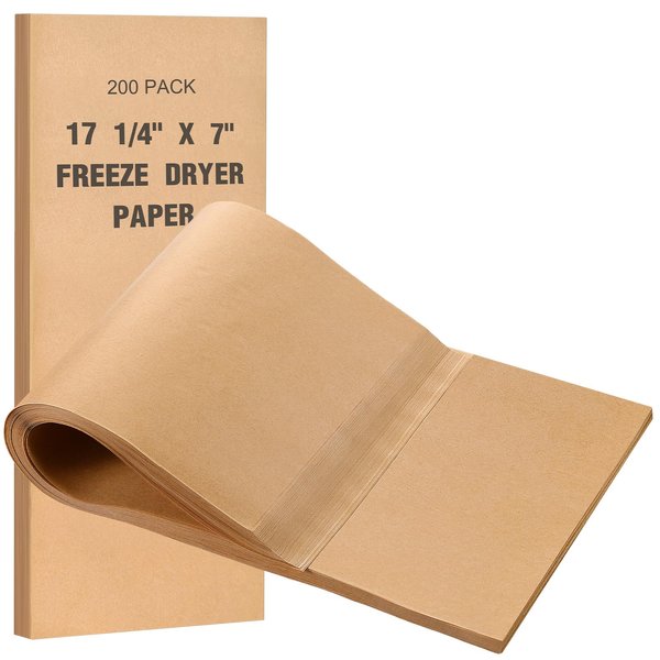 Perkoop 200 Pack Freeze Dryer Parchment Paper Set, Trays Paper Mats for Freeze Dryer Trays Accessories, Fit for Small Medium trays, Unbleached Wood Pulp(17 1/4" x 7")