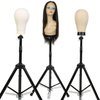 STUDIO LIMITED Mannequin Head Tripod Stand Adjustable with PU Canvas Block Head 10 Pcs (25 Inch)