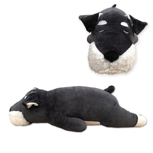 FEEZUSH Dog Plush Pillow, 27.5 Inch Schnauzer Stuffed Animal, Birthday Christmas Valentine’s Day Gift for Kids Boys Girls