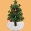 2 Pieces Christmas Tree Skirt Decoration 15" Xmas Tree Skirt Decor for Merry Christmas Tree