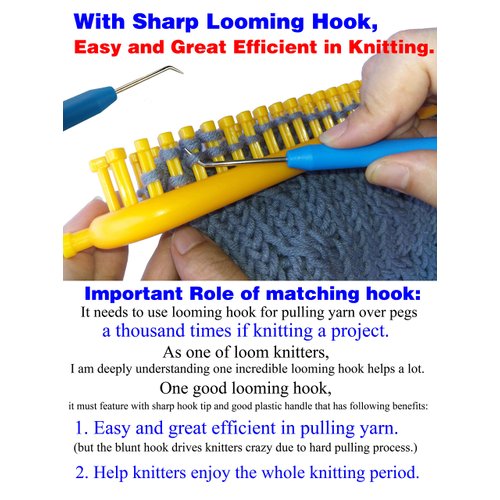 4 Pieces Colorful Knitting Loom Hook Tool Loom Knit Hook Set Looming Hooks Crochet Hooks Sewing Needles Knitting Needles for Knitting Looms Knitting Boards