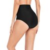 Upopby Women's High Waisted Swimsuit Bikini Bottoms Tummy Control Tankini Bottoms Swim Shorts Black L
