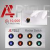 APIELE Waterproof Round Rocker Toggle Switch 2 Position DC 12V 20A ON-Off with LED Light SPST 3 Pins 4Pcs KCD1-8-101NW (Four Color Pack)