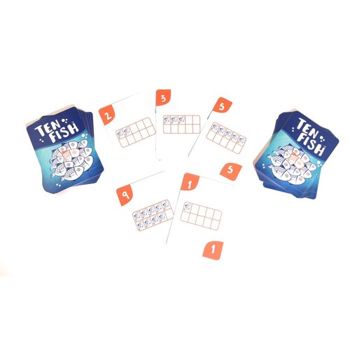 Ten Fish Math Card Game - Family Friendly Educational Cool Math Games for Kids - Elementary and Kindergarten Learning Activities Help Boys and Girls to Learn Mathematics in a Fun, Interactive Way