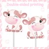 Pink Cow Cupcake Toppers Decorations 24pcs Cow Birthday Cupcake Toppers Decorations Cow Theme Birthday Party Decorations for Girls Farm Animal Theme Birthday Party Baby Shower Supplies