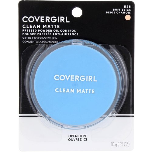 CoverGirl Clean Oil Control Pressed Powder, Buff Beige (W) 525, 0.35-Ounce Pan (Pack of 2)