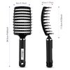 Hair Brush, Boar Bristle Hair Brush Faster Blow Drying, Professional Curved Vent Styling Hair Brushes for Women Men Kids, Paddle Detangler Brush for Wet Dry Curly Thick Thin Hair (Black)