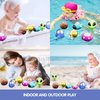 Bath Toys Light Up Floating Space Bath Tub Toy Set 6pcs Glowing Bath Toy Universe Theme Toy with Astronaut Rocket Ship Alien UFO Planet Model Educational Preschool Shower Pool Toys Gift for Kids