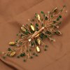Bridal Green Crystal Rhinestone Alloy Hair Clip Hairpin Fashion Handmade Headpieces Wedding Hair Accessories for Brides Bridesmaid Women