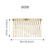 Lawie 30 Pack Bulk 15 Teeth Silver Gold Black Metal Side Hair Combs Wire Twist Slide Hair Clips Wedding Bridal Veil Combs Decorative Headpiece French Twist Updo Bun Holder Accessories for Women (Gold)