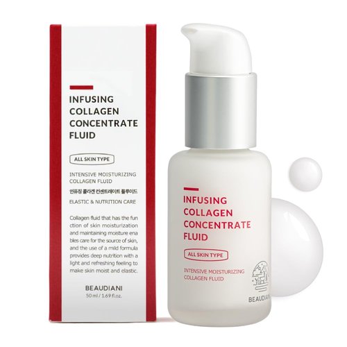 BEAUDIANI Infusing collagen concentrate fluid (1.69 fl. oz), firming lotion, collagen intensive care, anti-wrinkle, daily skincare, skin tightening, face moisturizer, nourishing, hydrating
