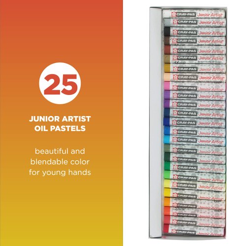 SAKURA Cray-Pas Junior Artist Soft Oil Pastels for Kids & Artists - 25 Color Set