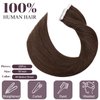 SEGO Tape in Hair Extensions Human Hair,Medium Brown 18 Inch 50g/pack 20 pcs,100% Remy Human Hair Extensions Seamless Straight Silky Soft for Women (18 Inch ##4 Medium Brown)