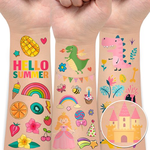 EMOME Kids Temporary Tattoos Set, 56 Sheets Kids Tattoos Designs for Boys and Girls Birthday Party Decorations Games, Kids Party Favors Fake Tattoos Bulk (Colorful)