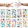 30 Sheets Temporary Tattoos Kit for Kids, Fake Cute Tattoo Stickers Waterproof, Birthday Party Favor（Dinosaur & Sea Animal & Vehicle)