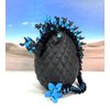 3D Printed Cherry Blossom Dragon with Dragon Egg, 12 Inches Black and Blue Cherry Blossom Dragon, Home Decor Executive Desk Toys,Fidget Toys for Autism/ADHD D053-BE
