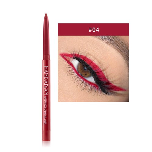 DekRion Eyeliner Pencil, Waterproof Eyeliner Long-lasting, Dark-red Eyeliner, High-Pigmented Colorful Eyeliners Easy To Use Eyeliner Pen for Women, Dark-red