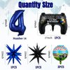 17pcs Video Game Themed Party Decorations, Number 14th Boys Birthday Party Supplies, Navy Blue Video Game Controller Mylar Foil Balloon, Video Game Party Decoration Supplies