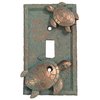 Top Brass Sea Turtle Nautical Beach Art Decor - Electrical Cover Wall Plate Bronze/Verdigris Finish - Single Switch, Double, Rocker, Outlet (Single Switch)
