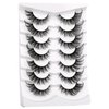 Poolunch False Eyelashes Fluffy Cat Eye Lashes 8D Wispy Natural Crossed Fake Eyelashes Multi-Layered Faux Mink Lashes 7 Pairs Pack