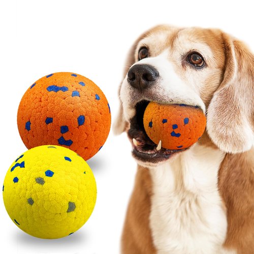 auomii 2 Pack Dog Balls Indestructible Tennis Balls for Dogs Durable Bouncy Dog Toy Balls for Aggressive Chewers Interactive Dog Toys for Water Toy Fetch Balls