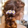 FOMIYES 4pcs Flower Hair Side Comb Hawaiian Plumeria Flower Slides Clips Floral Hair Pins Wedding Bridal Hair Accessories for Women Girls