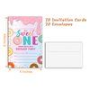 YQV Donut Sweet One Birthday Party Invitations, 20-Count Donut First Birthday Party Invites With Envelopes-HBYQK-B46