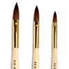 Beaute Galleria 3 Pieces Kolinsky Sable Oval Acrylic Nail Art Brush Set, Manicure Detail Painting Nail Art Pen (Size 4, 8, 10)