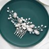Gorais Crystal Wedding Hair Comb for Wedding Silver Pearl Headpiece Bridal Hair Accessories for Women and Girls