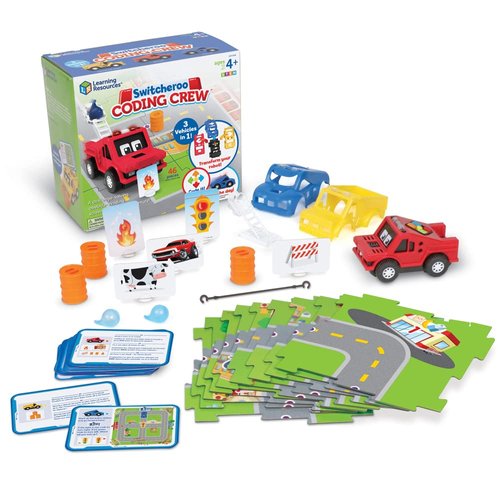 Learning Resources Switcheroo Coding Crew - 46 Pieces, Ages 4+ STEM Toy for Kids, Interactive Robot, Gifts for Boys and Girls