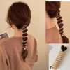 2 Pcs Spiral Hair Ties for Women Heart Braided Telephone Wire Hair Bands Ponytail Hair Ties Straight No Crease Elastic Coils Hair Scrunchies Phone Cord Hair Rope Hair Accessories