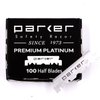 Parker Premium Platinum 1/2 Blades, 100 Count, For Professional Barber Razors, Shavette Style Razors and Disposable Blade Straight Razors that accept Half of a Double Edge Razor Blade