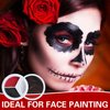 ZHISHUDL 3 Colors Black White Red Face Body Paint Clown Makeup Palette Professional Face Paint for Halloween Cosplay Sfx Joker Zombie Vampire Makeup