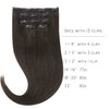 WENNALIFE Clip in Human Hair Extensions 80g 5pcs 20 Inch, Remy Clip in Hair Extensions Real Human Hair Dark Brown Virgin Human Hair Clip Ins Extensiones De Cabello Humano Con Clip
