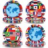 Wiooffen 80Pcs International World Flags Plates Around the World Globe Party Tableware Decorations International Flags 7'' Paper Cake Dessert Dinner Plates for Travel Trip Retirement Party Supplies