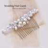 JJAKAWIN Bride Pearl Wedding Hair Comb Silver Hair Piece Rhinestone Headpiece Bridal Hair Accessories for Women and Girls HC043