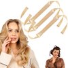 Heatless Hair Curler 3 PCS Satin Heatless Curling Rod with Long Silk Ribbon No Heat Curls to Sleep In Soft Hair Rollers for All Hair Types Overnight Silky Hair Curler Set Hair Curling Tool DIY, Beige