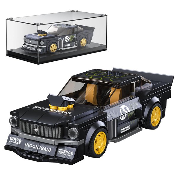 Mould King Speed Champion Car Building Toys with Acrylic Display Case Model Race Car Toy Building Blocks Kit 27024 Collectible Racing Vehicle Set for Kids Age 8+ Teens Adults