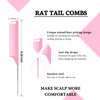 4 Pieces Hair Styling Comb Set Pink - Edges Control Brush, Bristle Teasing Brush, Rat Tail Comb, Wrap Wig Grip Band - Edge Back Combing Brushing Slicking - Women Girls Stylist Baby Beauty Accessories