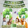 Snake Birthday Decorations 32 Pcs Snake Party Supplies with Green Birthday Banner Cake&Cakecup Topper Balloons for Kids Boys Birthday Party Decor