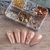 6 Grids Metallic Nail Art Foil Flakes Gold Nail Glitter Sequins Silver Nail Charms Design Nail Supplies Accessories 3D Holographic Sparkly Aluminum Foil Flake for Women Glitter Flakes Nail Decorations