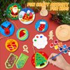 Christmas Crafts for Kids, Christmas Wooden Painting Kit Glow in the Dark Christmas Ornaments, Wood Slice Arts & Crafts Activities Kits Christmas Gifts Bulk Party Favors for Kids 5 6 7 8 9 10 11 12