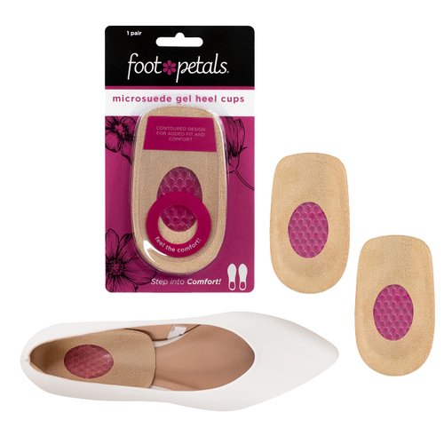 Foot Petals womens Gel Microsuede Heel Cup, Pink Gel, No Size M US