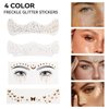 Easilydays 4 Styles Glitter Freckles Face Tattoo, Gold Makeup Patches Face Glitter Freckles, Faux Freckles Waterproof Temporary Tattoos, Cheer Glitter for Parties Makeup Cosplay Festival Accessories