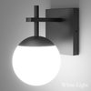 Ralbay Matte Black Wall Sconce, Mid Century Modern Black Wall Light Fixtures Milky Glass Indoor Wall Lamp for Home Decor Bathroom Kitchen Living Room Vanity Hallway (Exclude Bulb)