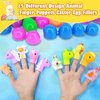 15 Pack Easter Eggs Filled Animal Finger Puppets Easter Basket Stuffers 3.3" Plastic Easter Eggs Fillers Bunny Chick Fidget Toys Surprise Eggs Easter Hunt for Kids Girls Boys Classroom Party Favor