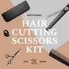 ONTAKI Hair Cutting Scissors Thinning Shears Kit - 7” Overall Length Professional Hair Scissors Set - Japanese Steel Hair Shears with 1 Comb & Pouch - Razor Edge Barber Scissors for Men & Women Black