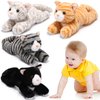 Libima 4 Pcs 14 Inch Cat Stuffed Animals Bulk Cute Fluffy Kitten Plush Soft Stuffed Cat Dolls Tabby Cat for Boys Girls Birthday Baby Shower Pet Party Favor Decor Gifts